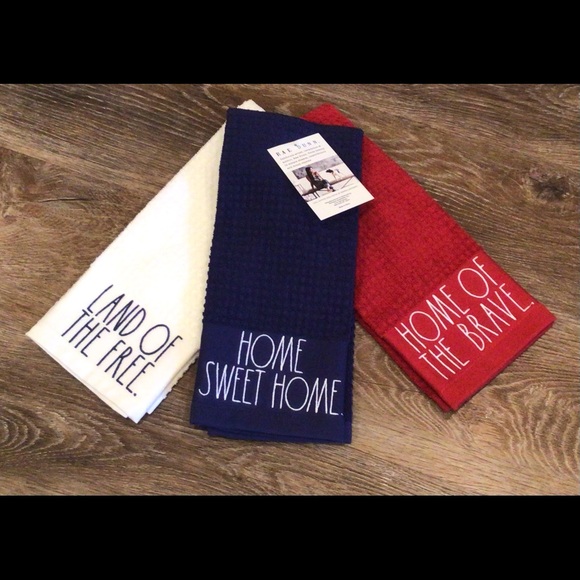 Rae Dunn USA Patriotic Set of 3 Kitchen Towels